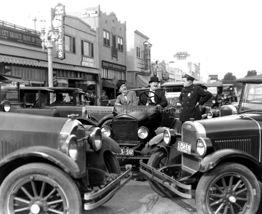 Laurel & Hardy 1928 2 Filming Leave Them Laughing in Culver City wm.jpg